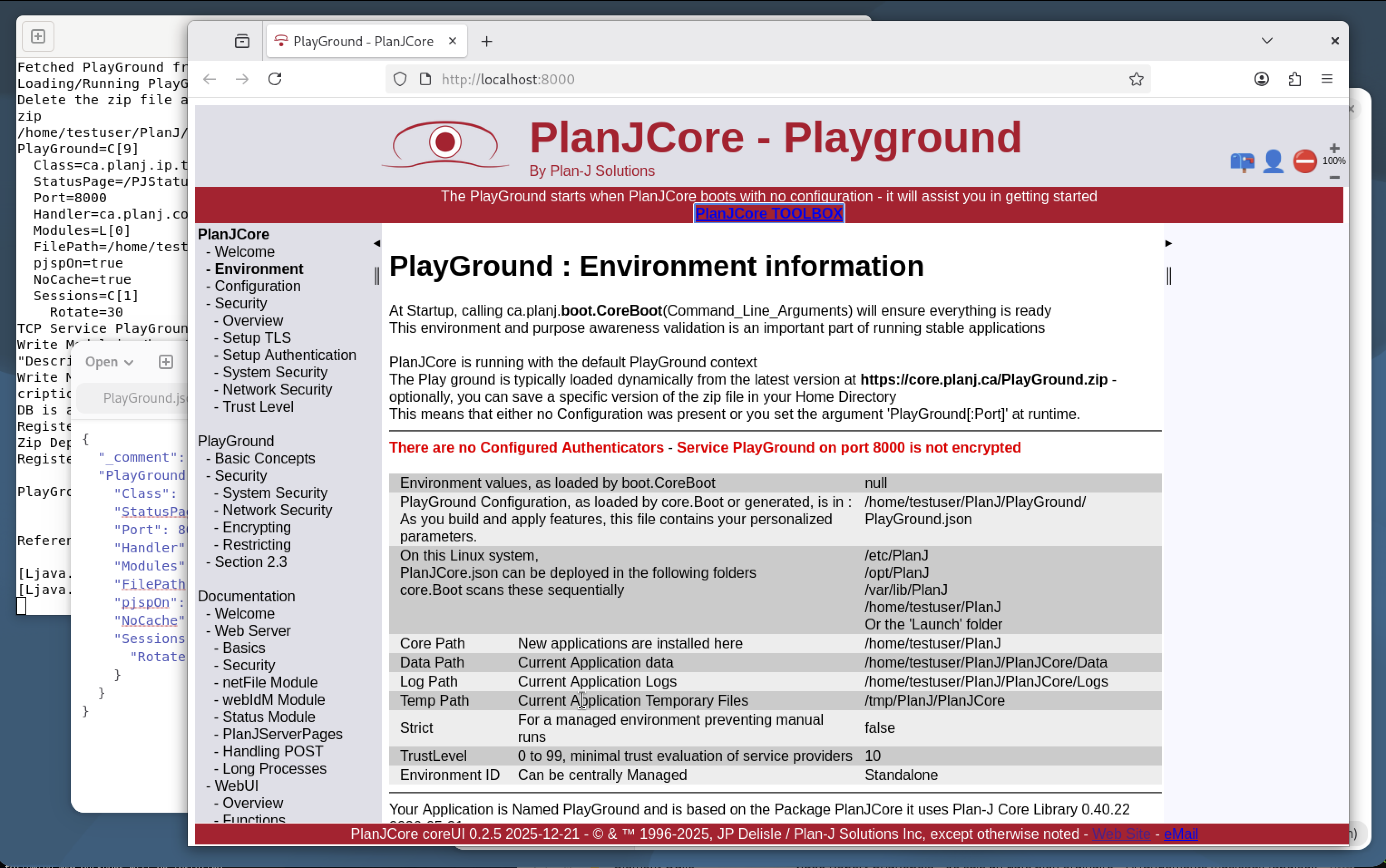PlayGround Environment page