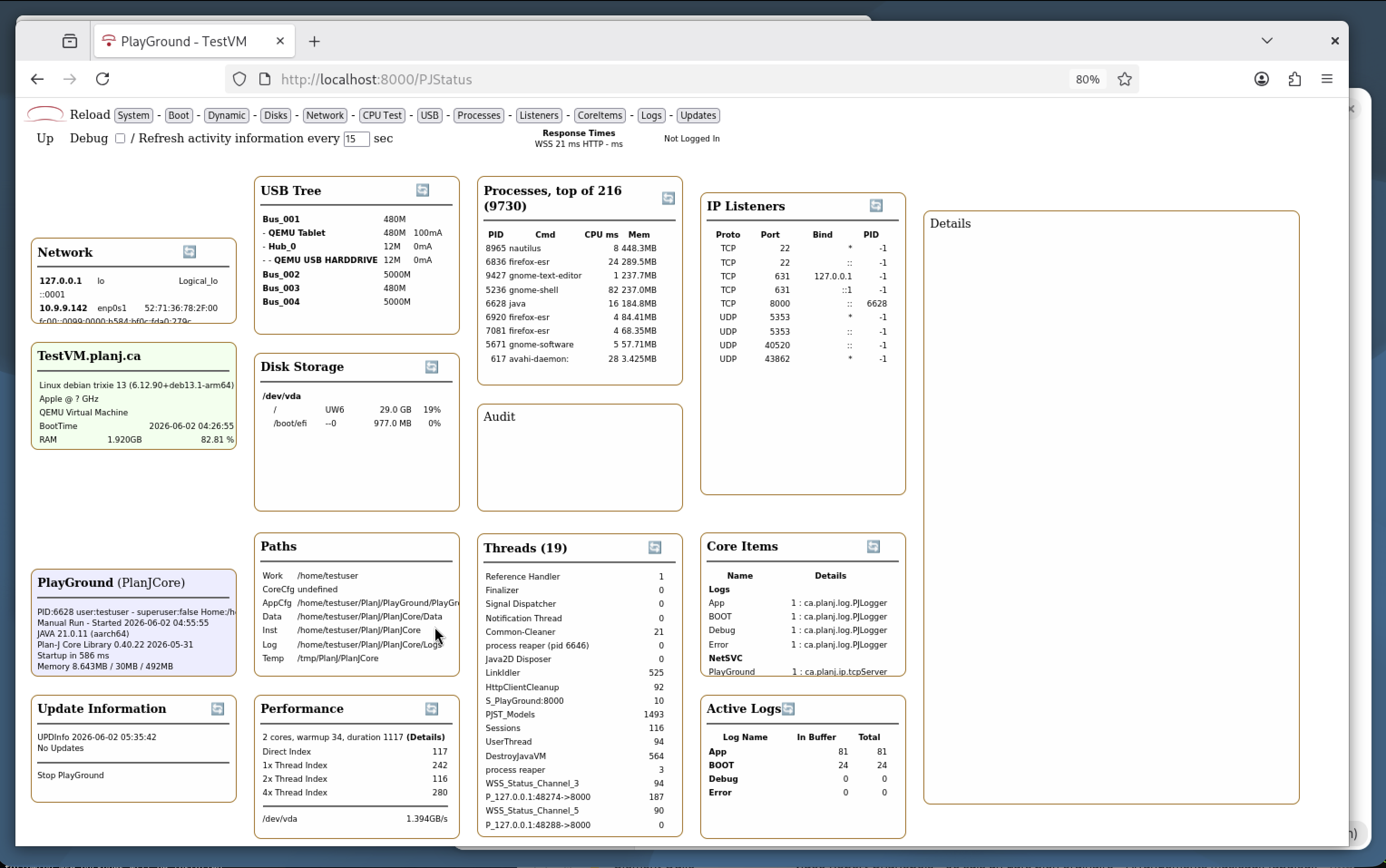 PJStatus Dashboard